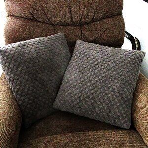 Set of Two Textured Throw Pillows
